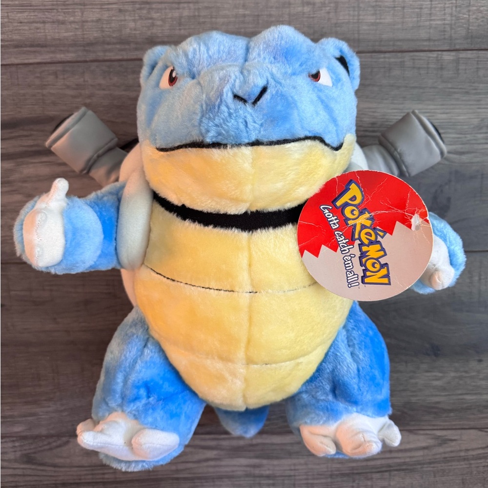 Vintage Pokemon Blastoise 16” Plush 1999 Nintendo Play By Play With Tag